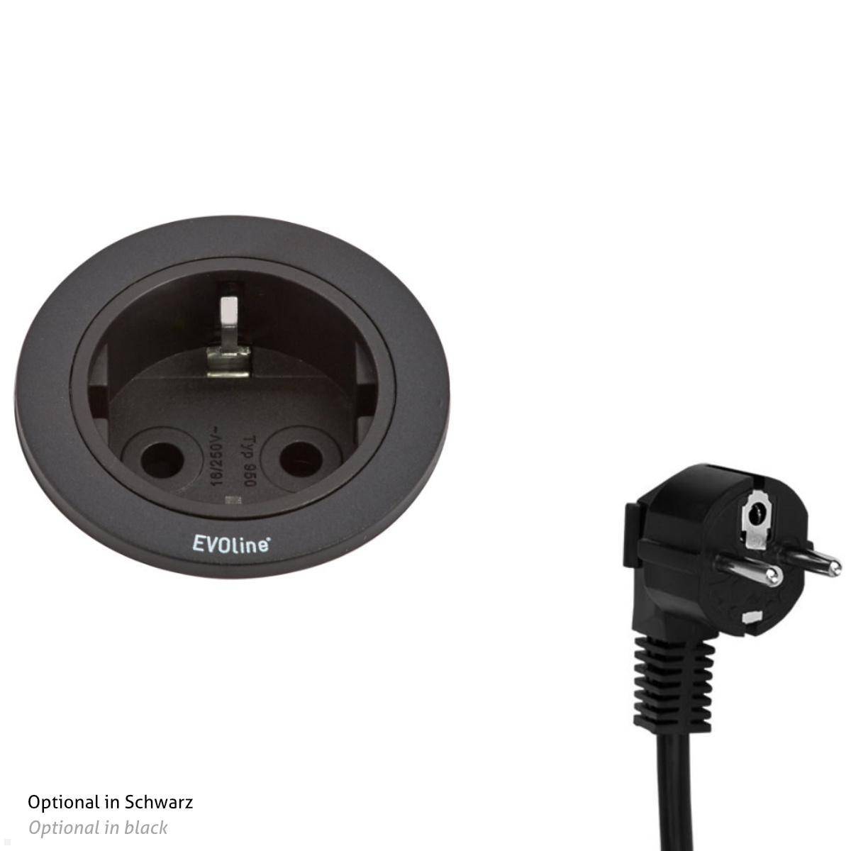 EVOline 159280001300 Tischsteckdose 2fach Weiß Schutzkontakt 1 St.-1