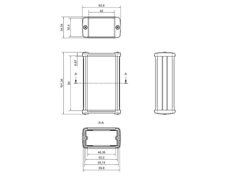 TEKO Gehäuse Aluminium Tekam 100 x 59,9 x 30,9 mm schwarz-1