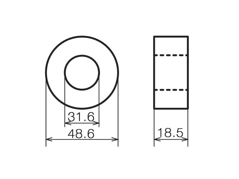 KGS KITAGAWA Ferritring BRE 48,6 x 31,6 x 18,5 mm 21 Ω-1