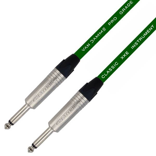 Van Damme XKE Instrument TS Instrumentenkabel (Neutrik 6,35mm Klinke) 2m Grün