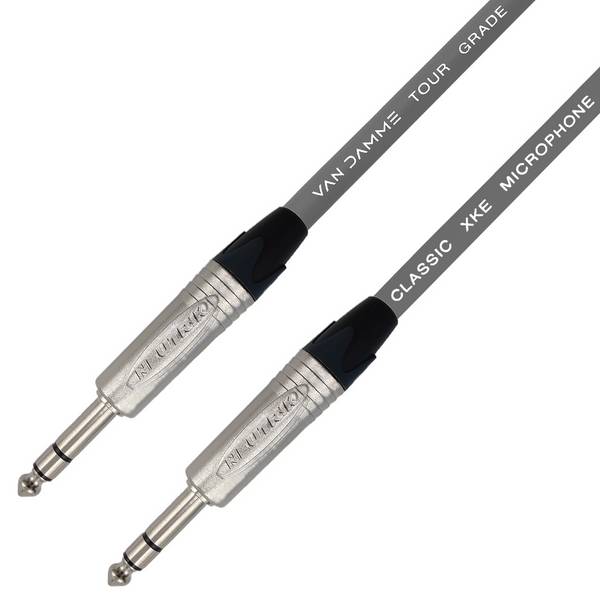 Van Damme XKE Microphone Mikrofon-/ Patchkabel (Neutrik TRS) 5m Grau
