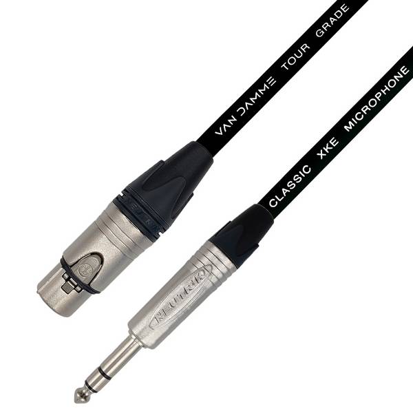Van Damme XKE Microphone Mikrofon-/ Patchkabel (Neutrik XLR-f / TRS) 5m Schwarz