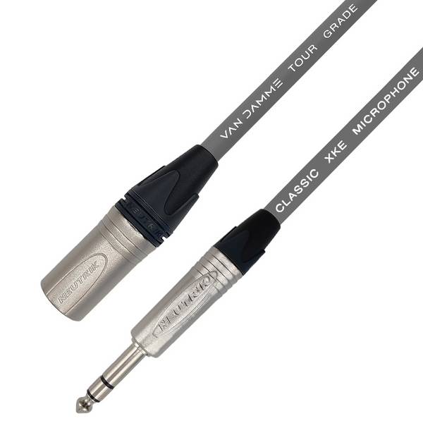 Van Damme XKE Microphone Mikrofon-/ Patchkabel (Neutrik XLR-m / TRS) 0.5m Grau