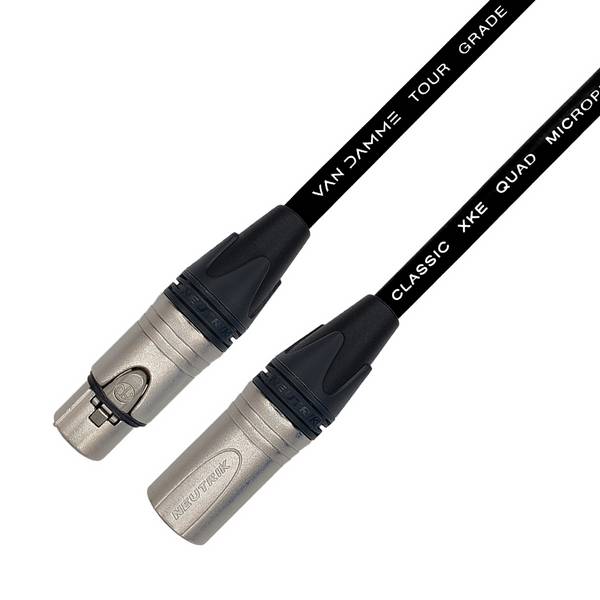 Van Damme XKE Starquad Microphone XLR Mikrofonkabel (Neutrik XLR-m / XLR-f) 10m Schwarz