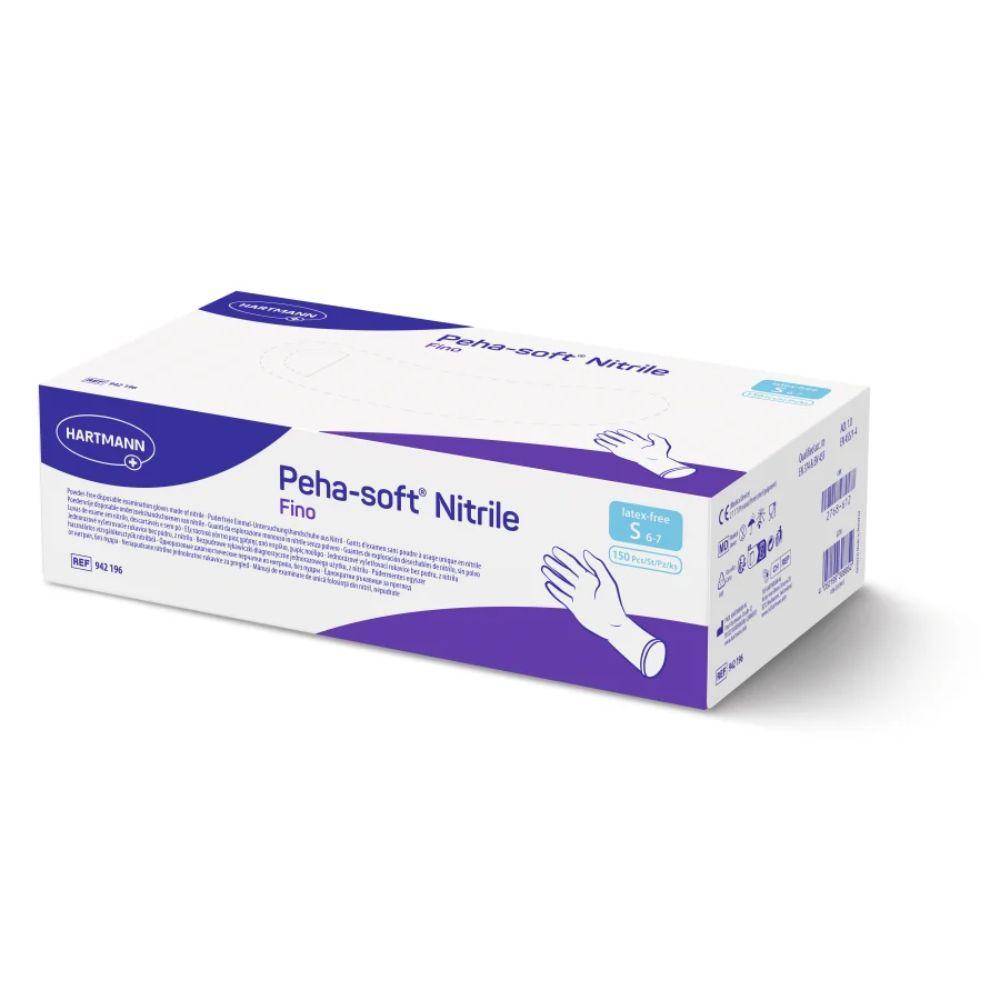 Peha-soft® nitrile fino Einweghandschuhe, puderfrei - L / Blau | Packung (150 Stück)-1