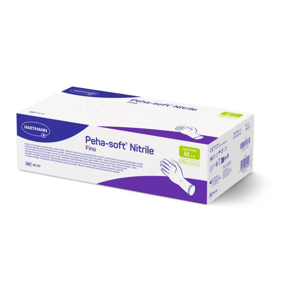Peha-soft® nitrile fino Einweghandschuhe, puderfrei - L / Blau | Packung (150 Stück)-2