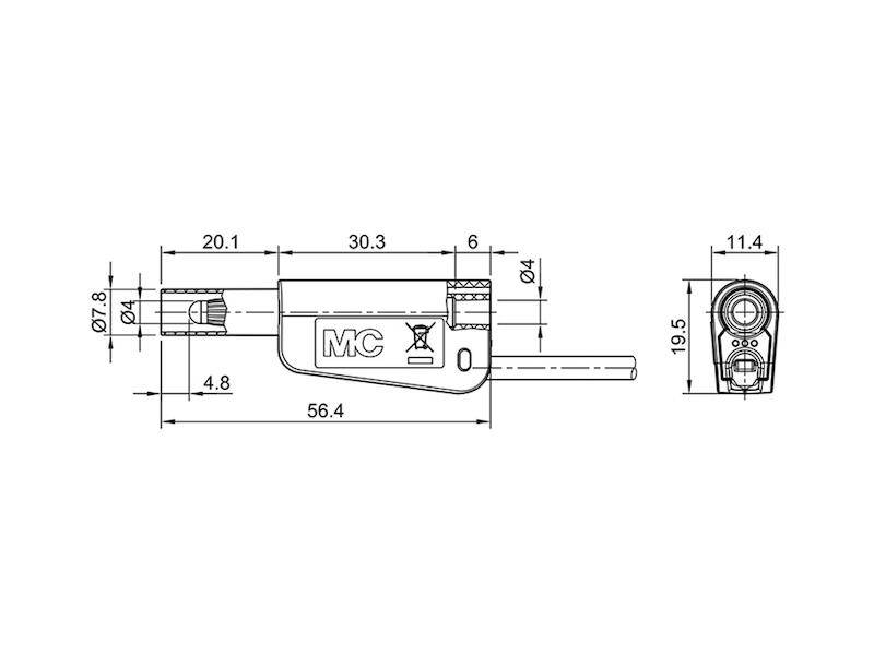 4 mm Einzelstecker komplett gelb-grün-3