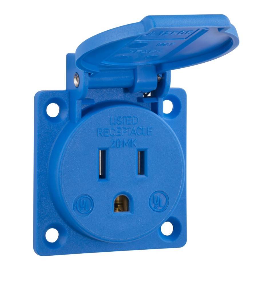 ABL UL12505 Einbau-Steckdose USA / Kanada 15A 125V blau-0