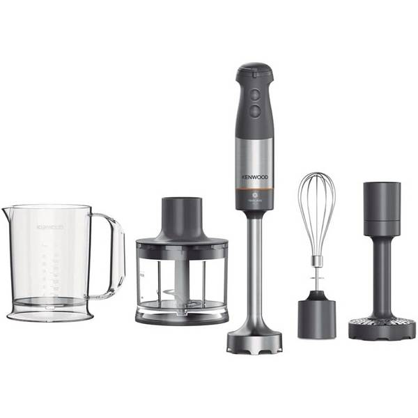 0W22111073 Kenwood HBM60.307GY Stabmixer XL+ Triblade mit Schneebesen, Zerkleiner