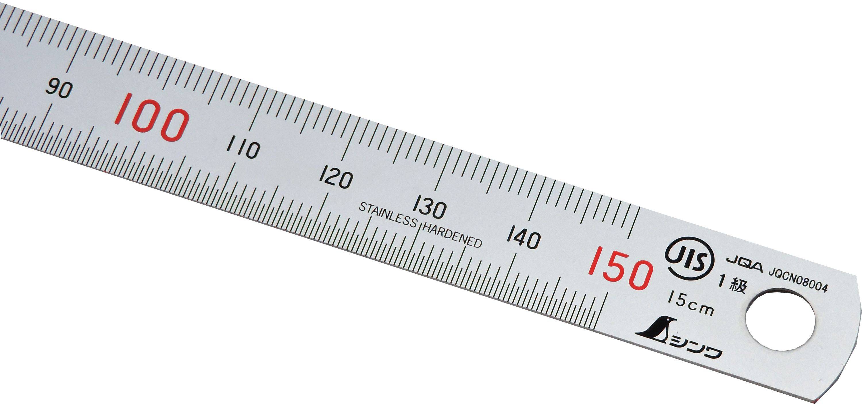 FAMEX 12516 Shinwa Lineal aus Edelstahl 15 cm - mit 0,5mm Skala - Stahllineal Metalllineal - 13005-1