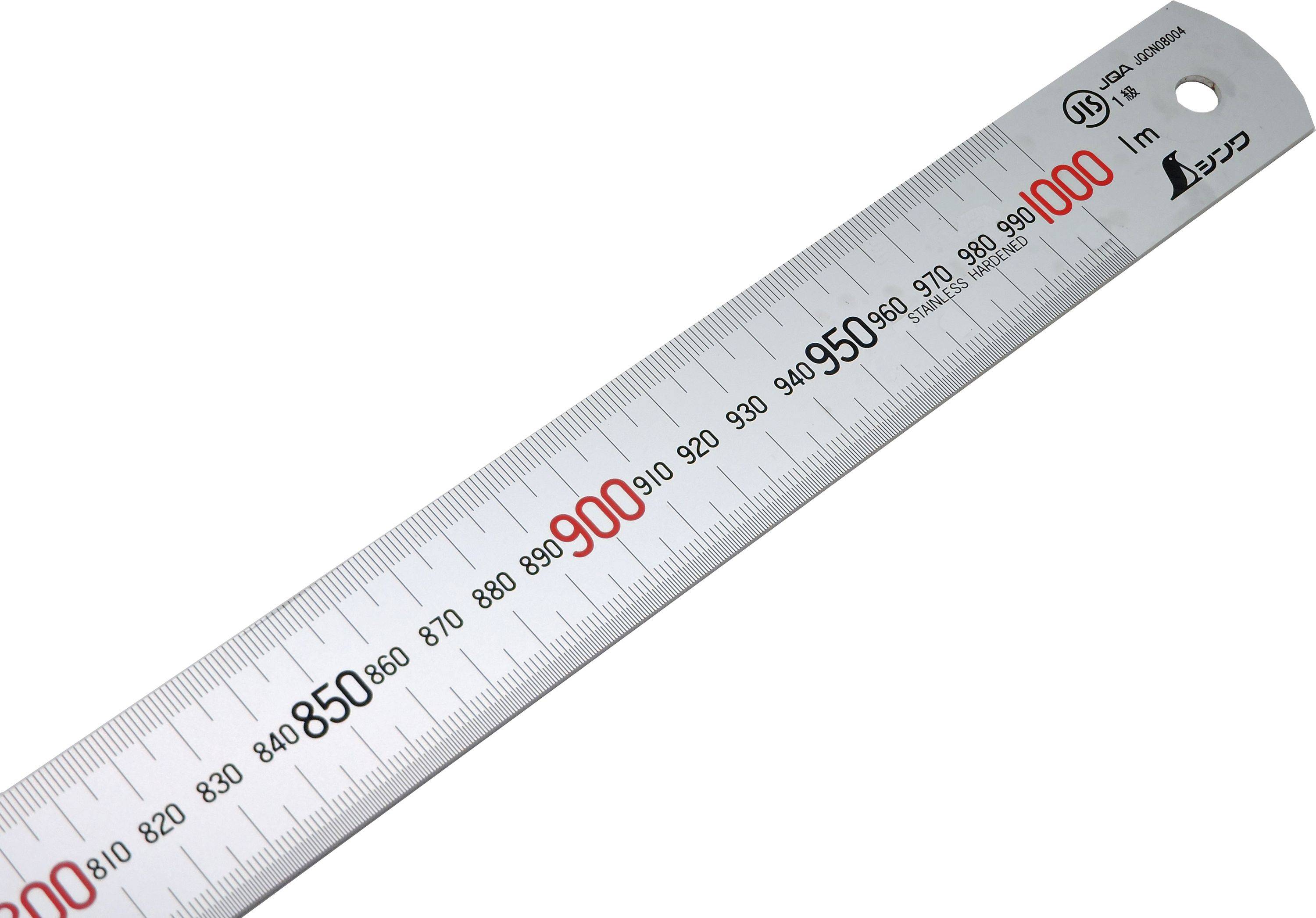 FAMEX 12519 Shinwa Lineal aus Edelstahl 100 cm - mit 0,5mm Skala - Stahllineal Metalllineal - 13048-2