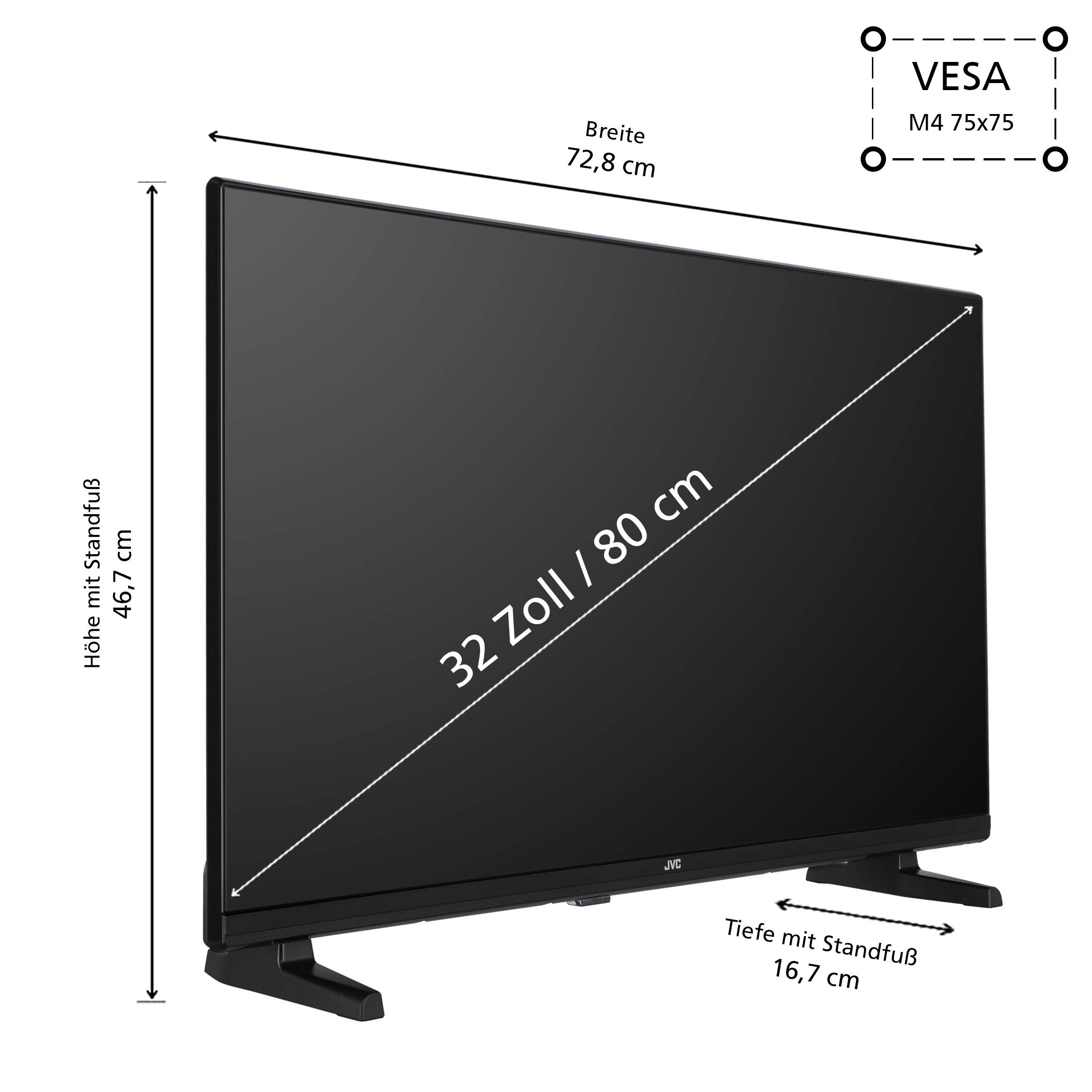 JVC LT-32VAH3355 Fernseher 32 Zoll Android TV HD Smart TV, HDR, Triple-Tuner, Play Store (2026)-2