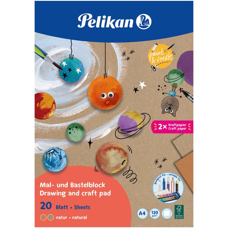 Pelikan Zeichen- und Bastelblock C4/20 Natur, DIN A4-0