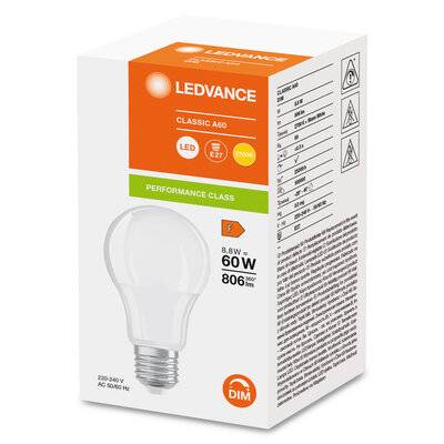 LEDVANCE Osram LED-Leuchtmittel LB23 LED CLA60 DIM 8.8W 827 FR E27 P-1