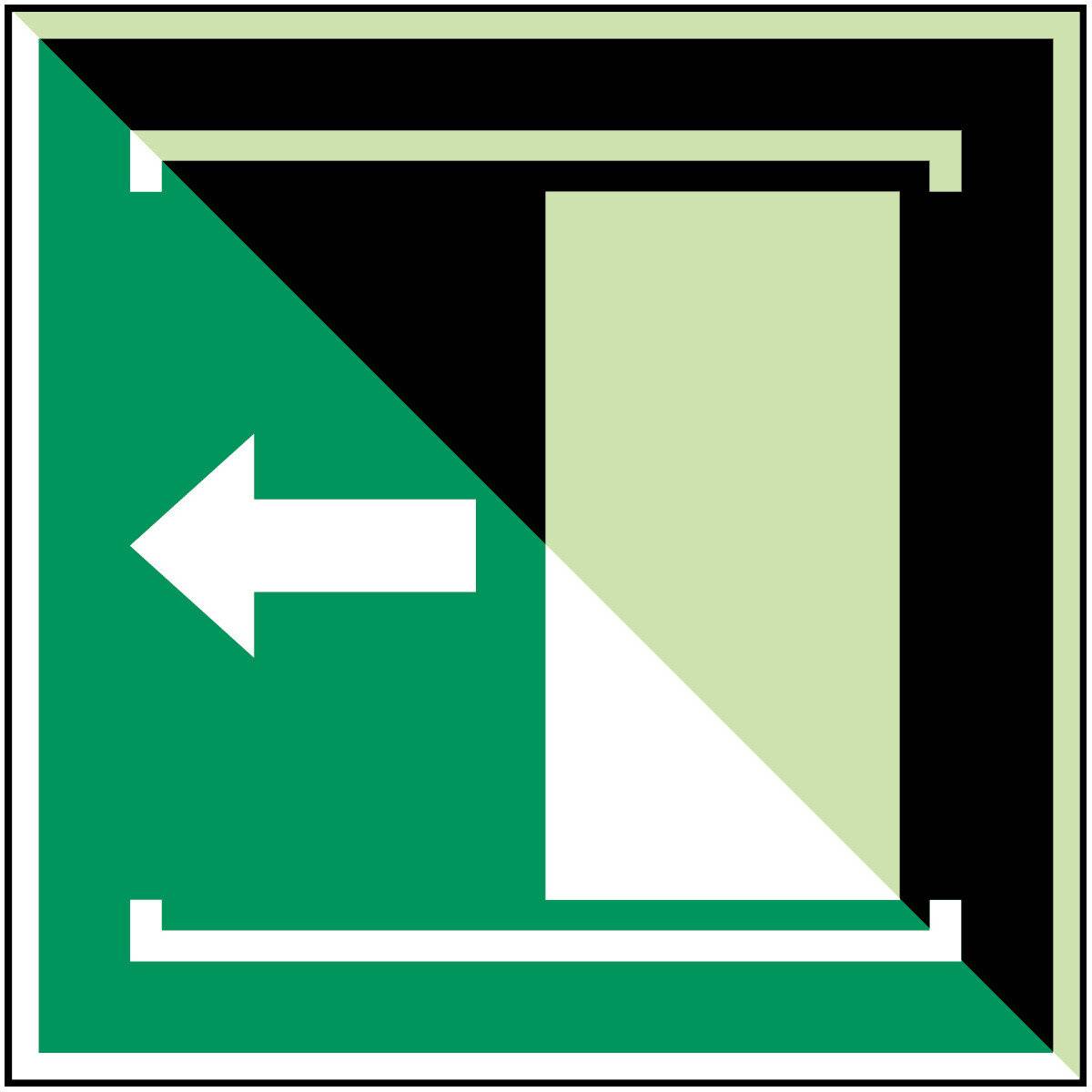 Erste Hilfe & Fluchtweg • Schiebetür öffnet links • E034 • 200x200 mm • B-7582-0