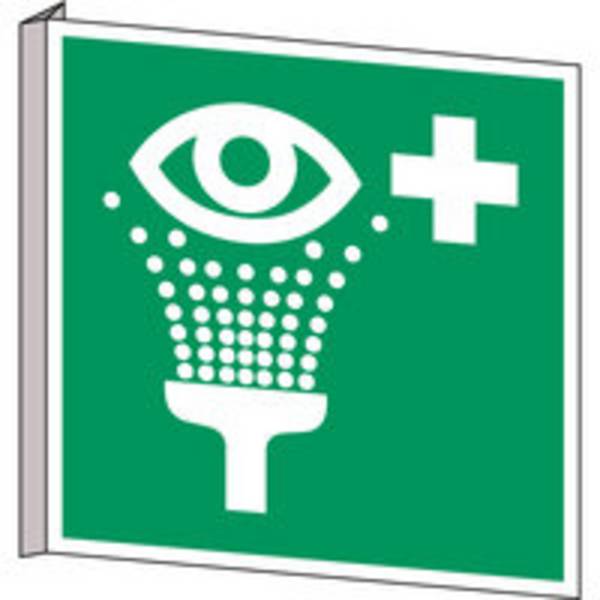 Erste Hilfe • Augenspüleinrichtung • E011 • 151x151 mm • B-455 • Fahne