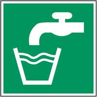 Erste Hilfe & Fluchtweg • Trinkwasser • E015 • 148x148 mm • B-7527-0