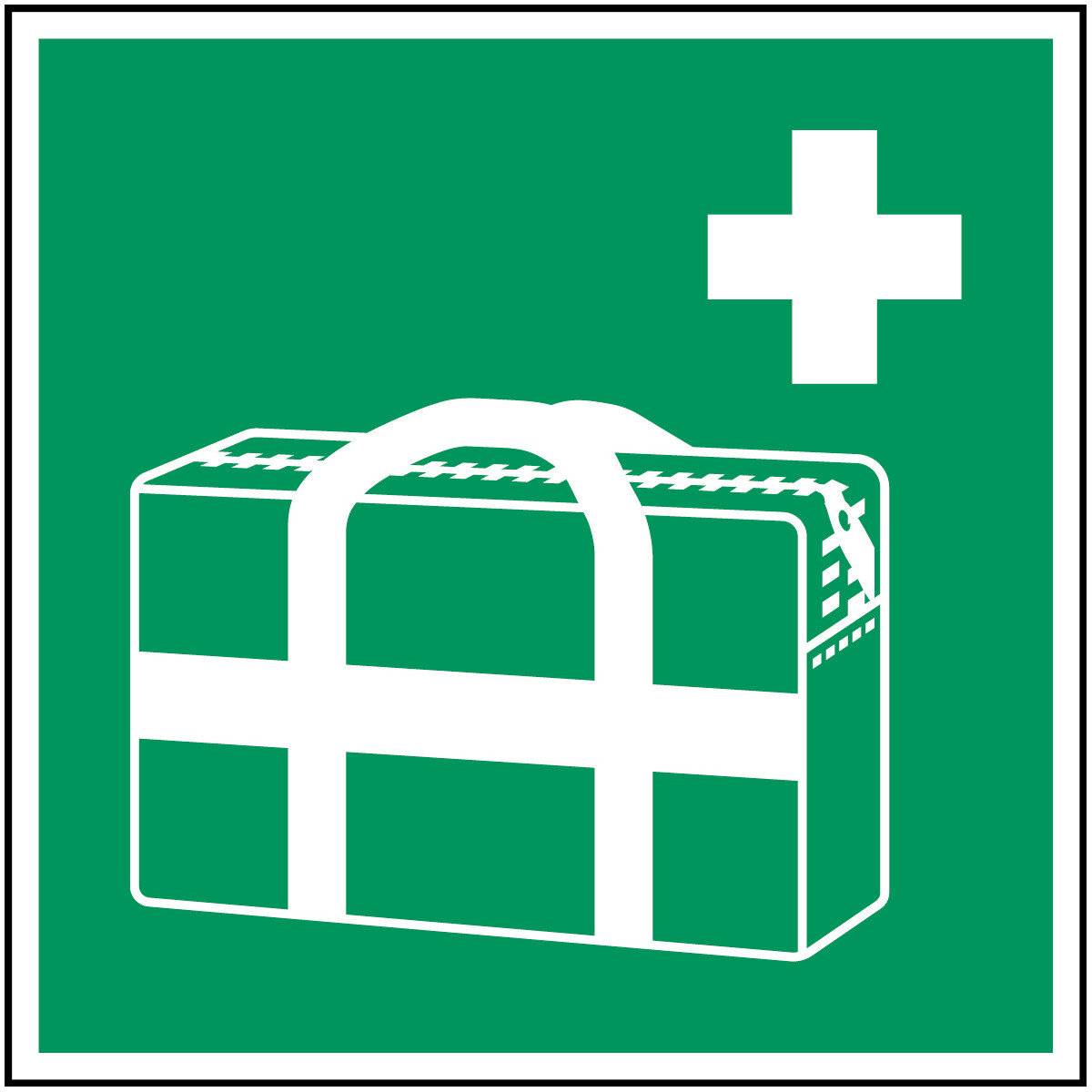 Erste Hilfe & Fluchtweg • Med. Notfallkoffer • E027 • 100x100 mm • B-7541-0