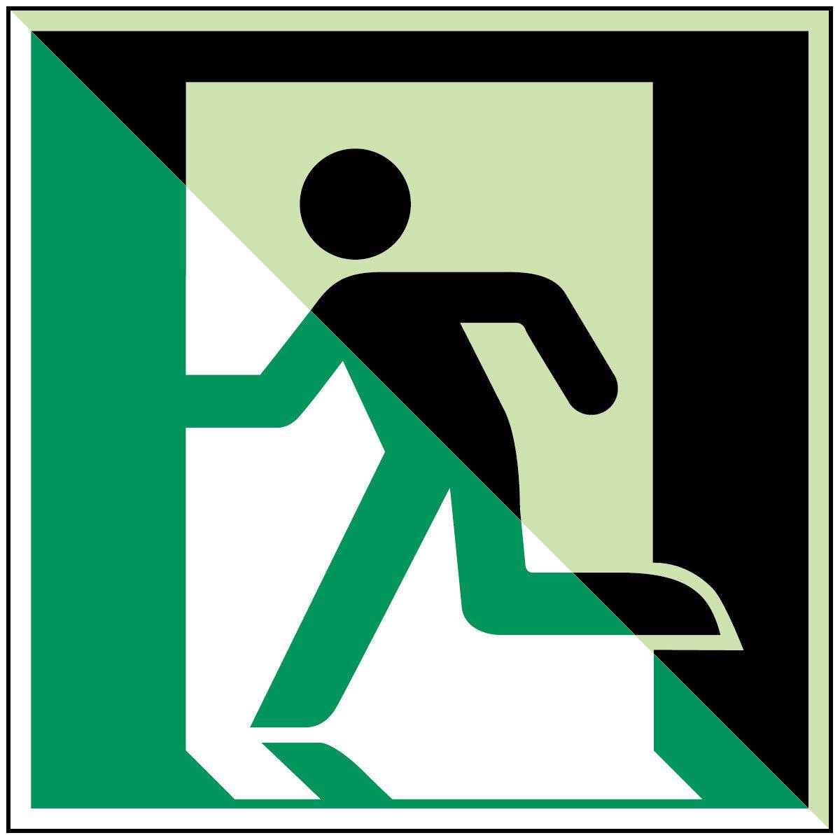 Erste Hilfe & Fluchtweg • Rettungsweg (links) • E001 • 200x200 mm • B-7570-0