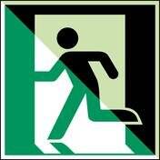 Erste Hilfe & Fluchtweg • Rettungsweg (links) • E001 • 200x200 mm • B-7570-1