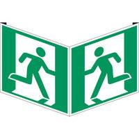 Erste Hilfe & Fluchtweg • Rettungsweg • E002 • 151x151 mm • B-455 • Winkel-0