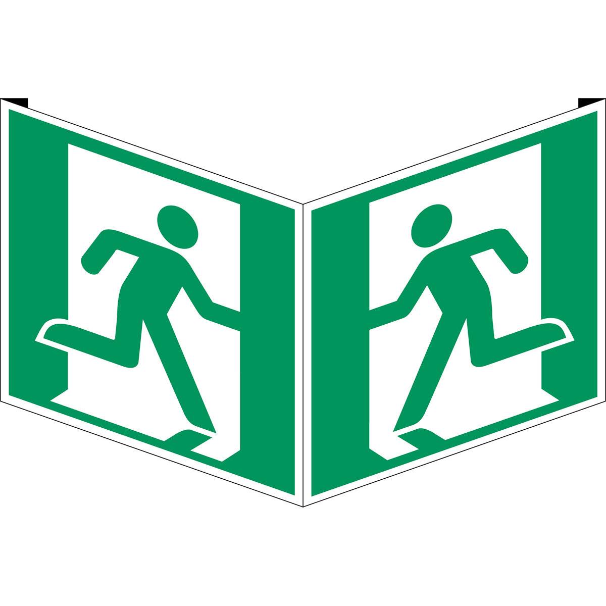 Erste Hilfe & Fluchtweg • Rettungsweg • E002 • 151x151 mm • B-455 • Winkel-1