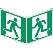 Erste Hilfe & Fluchtweg • Rettungsweg • E002 • 151x151 mm • B-455 • Winkel-2