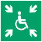 Erste Hilfe & Fluchtweg • Evakuierungsstelle • E024 • 148x148 mm • B-7541-1