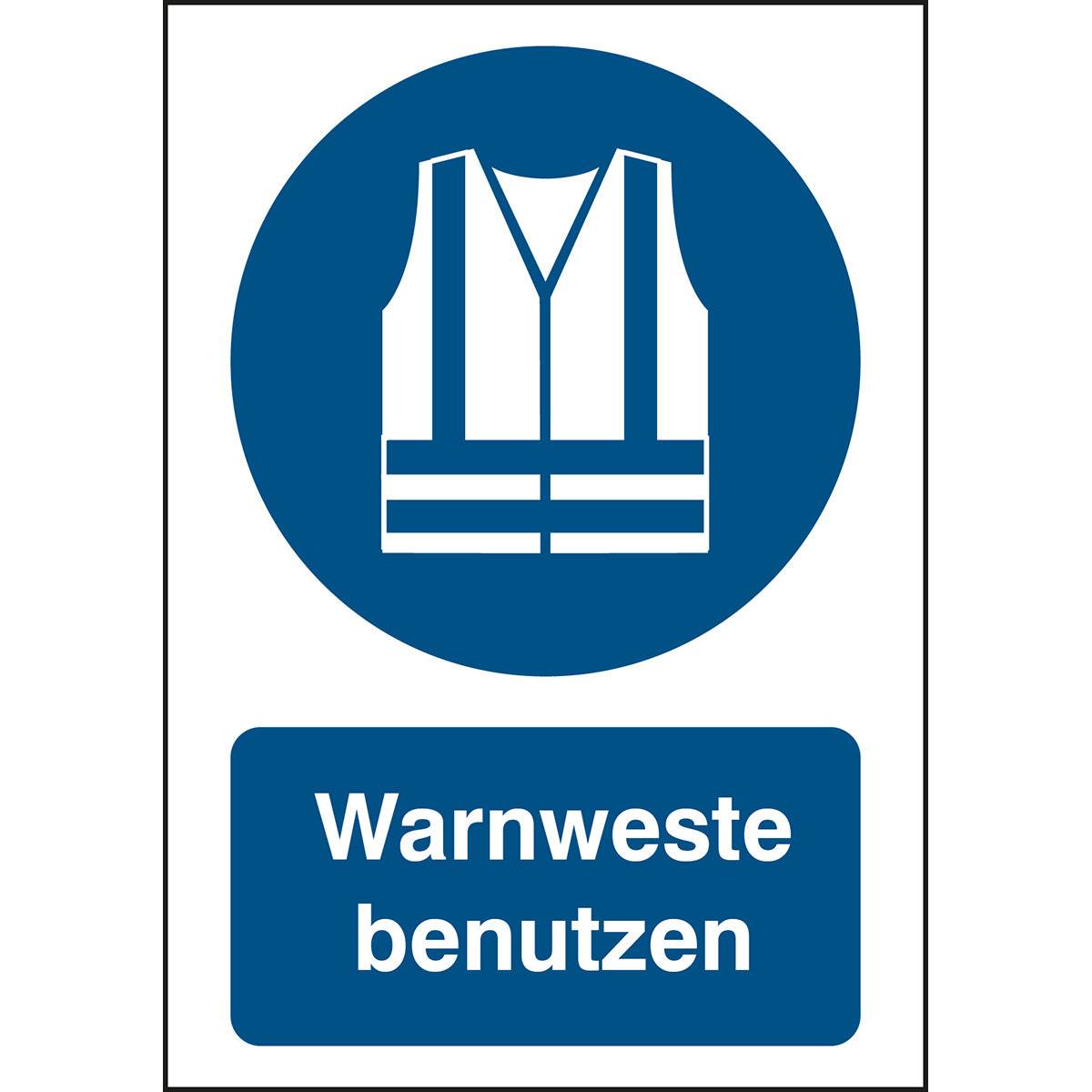 ISO 7010(DACH) M015 Warnweste benutzen; Polyester-Folie selbstklebend 148 x 210 mm 1 Schild-1