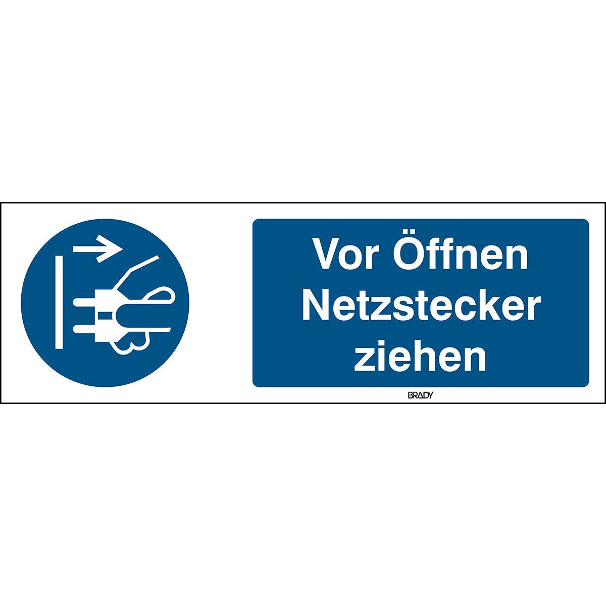 Gebot • Vor Öffnen Netzstecker ziehen • M006 • 50x150 mm • B-7541-0