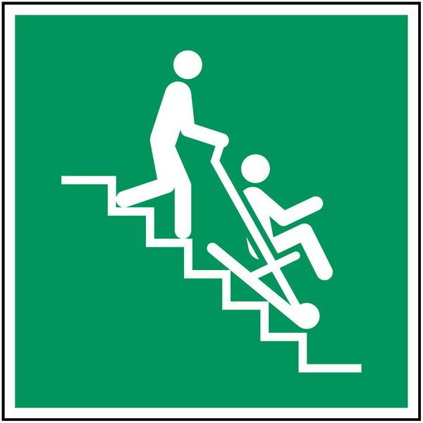 Erste Hilfe & Fluchtweg • Evakuierungsstuhl • E060 • 148x148 mm • B-7527