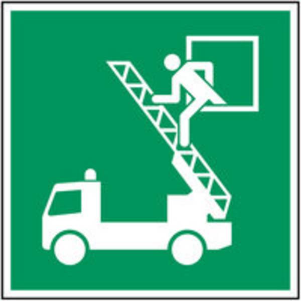 Erste Hilfe & Fluchtweg • Notausstieg • E017 • 148x148 mm • B-7527
