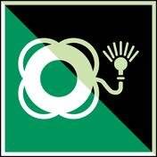 Erste Hilfe & Fluchtweg • Rettungsring mit Licht • E042 • 150x150 mm • B-7568-1