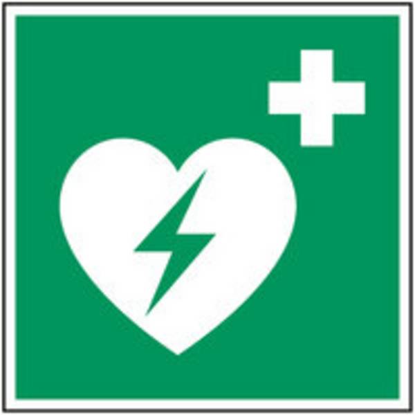 Erste Hilfe & Fluchtweg • Defibrillator • E010 • 100x100 mm • B-7541