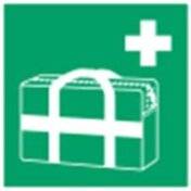 Erste Hilfe & Fluchtweg • Med. Notfallkoffer • E027 • 100x100 mm • B-7527-1