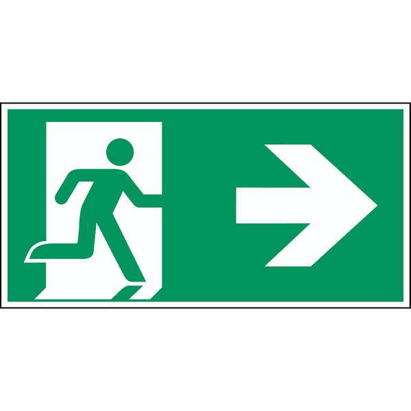 Erste Hilfe & Fluchtweg • Notausgang (rechts) • E002/A90 • 105x210 mm • B-7527