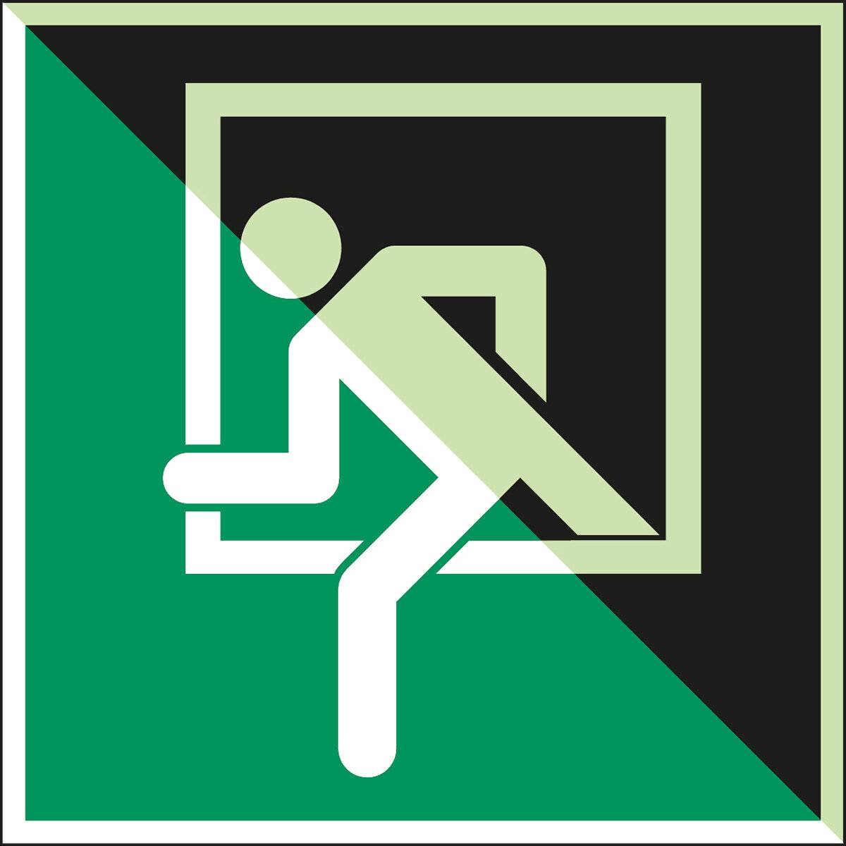 Erste Hilfe & Fluchtweg • Rettungsfenster • E016C • 150x150 mm • B-7582-0