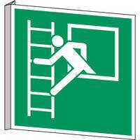 Erste Hilfe & Fluchtweg • Fluchtleiter • E016 • 203x203 mm • B-455 • Fahne-0