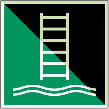 Erste Hilfe & Fluchtweg • Einbootungsleiter • E053 • 150x150 mm • B-7568