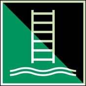 Erste Hilfe & Fluchtweg • Einbootungsleiter • E053 • 150x150 mm • B-7568-1
