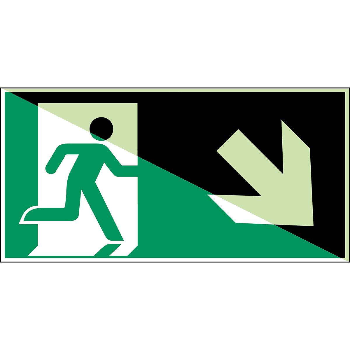 Erste Hilfe & Fluchtweg • Notausgang (rechts) • E002/A135 • 150x300 mm • B-7570-0