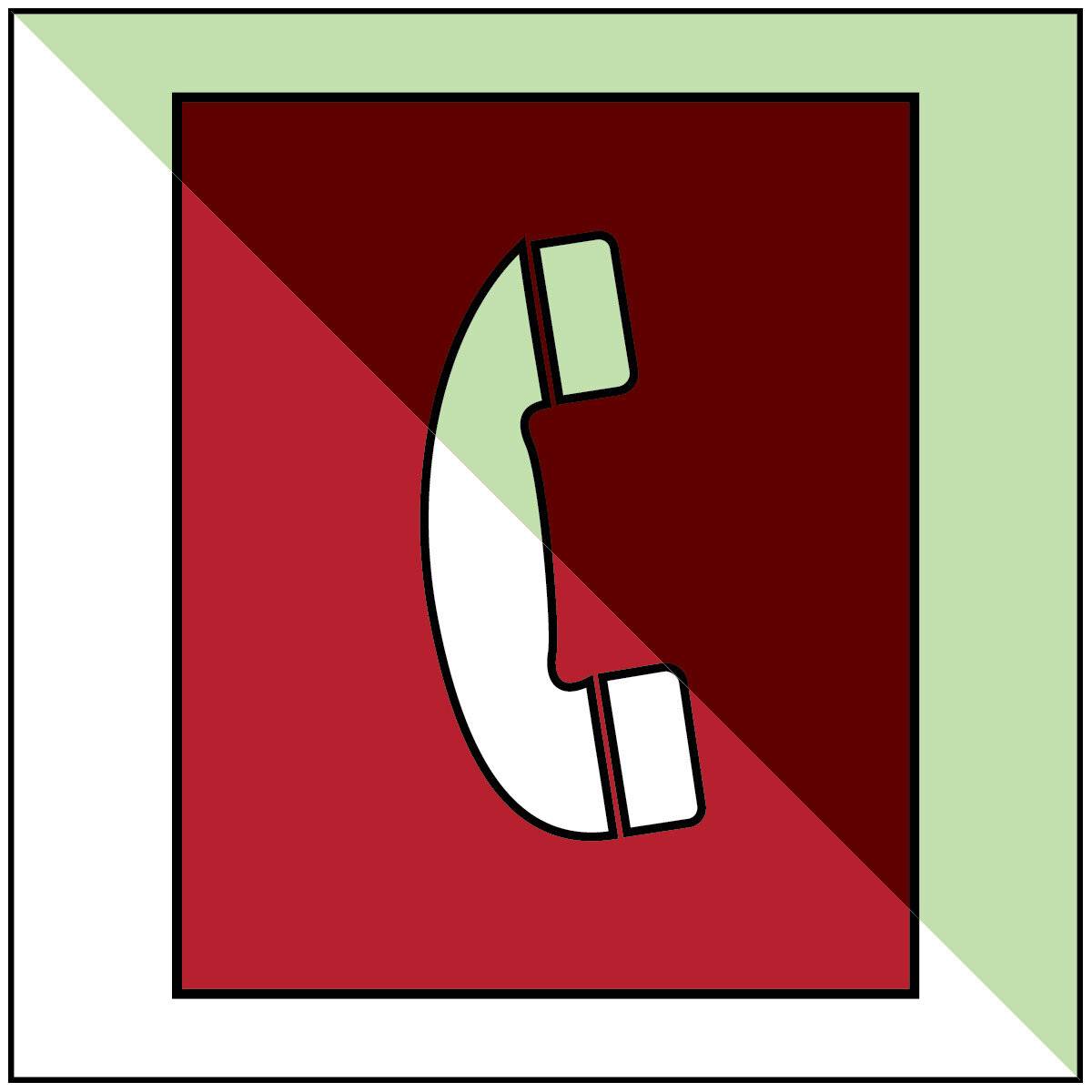 Brady; IMO PIC IMO125; B-7584; Notruftelefon - IMO; Langnachleuchtender Polypropylen, Polyester, Klasse C ; Schwarz &-2
