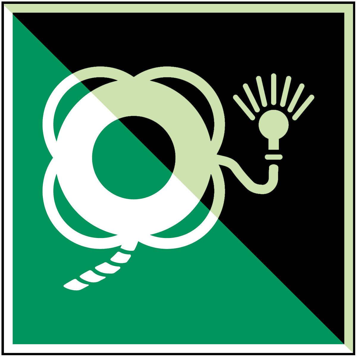 Erste Hilfe & Fluchtweg • Rettungsring Leine/Lampe • E043 • 200x200 mm • B-7570-0