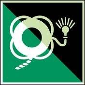 Erste Hilfe & Fluchtweg • Rettungsring Leine/Lampe • E043 • 200x200 mm • B-7570-1