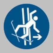 Gebot • Im Fall eines Sturzes Schleppspur verlassen • M035 • 200 mm • B-7527-1