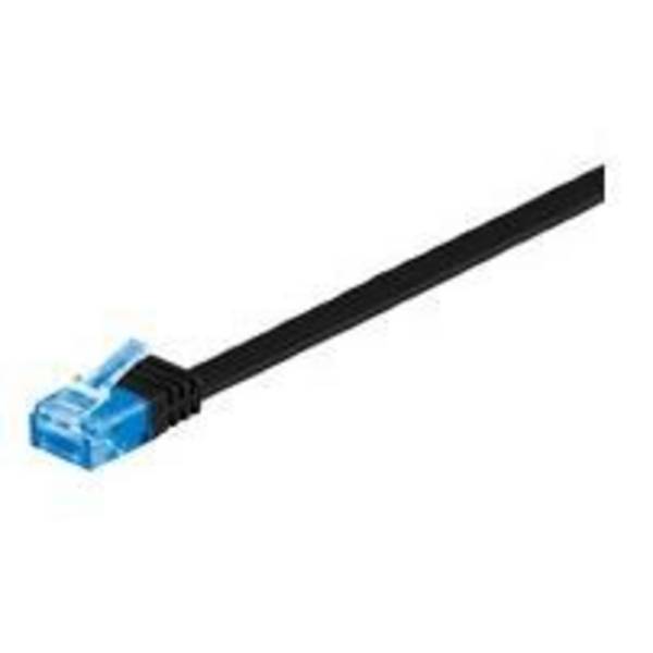 MicroConnect U/UTP CAT6A 2M Black Flat Unshielded Network Cable, PVC, 4x2xAWG 30/7 CU