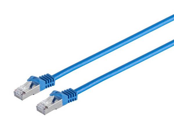 MicroConnect RJ45 patch cord S/FTP (PiMF), w. CAT 7 raw cable 1.5m Blue 4x2xAWG 26, CU
