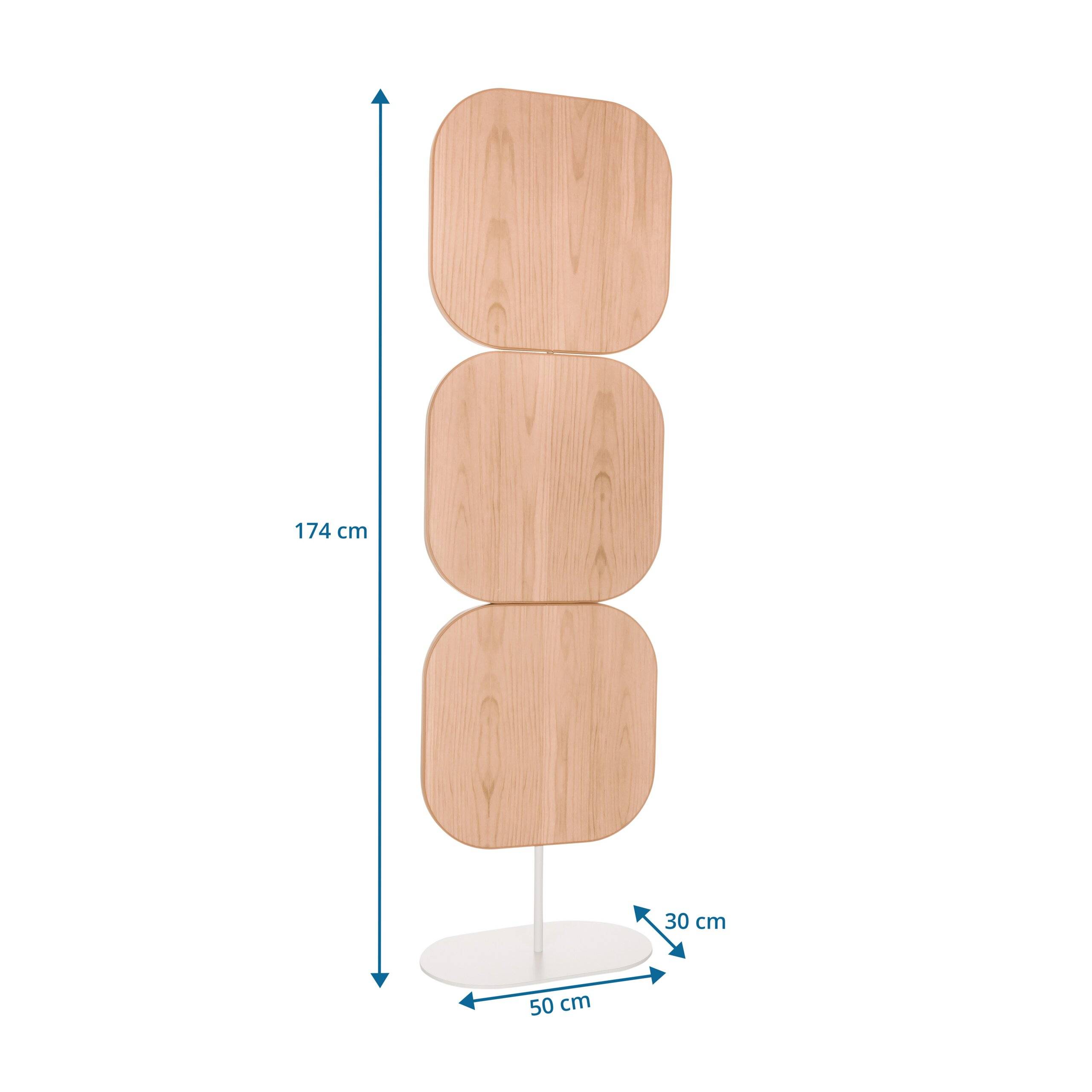Akustik Trennwand Stellwand FLEXMIUT W 174x50x2,8 Holzprint PET eiche hjh OFFICE-1