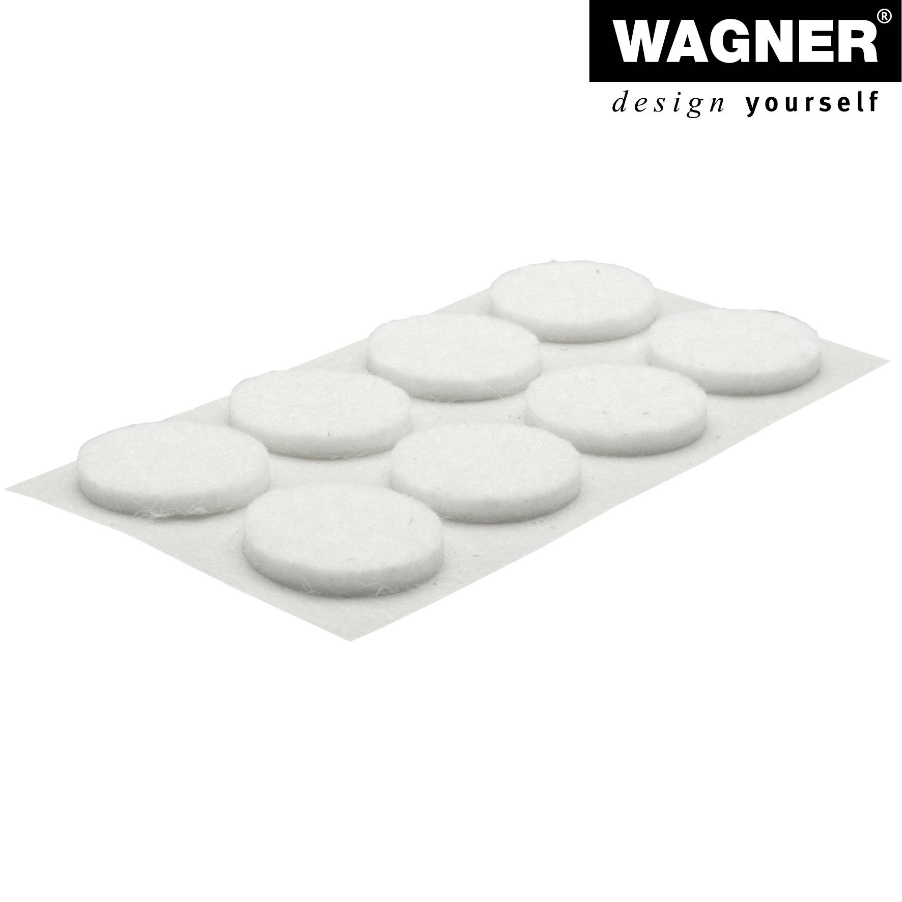 WAGNER Softfilz Pads 24tlg. - Ø 17 x 3 mm, selbstklebend, weiß, als Filzgleiter, Schutzpads oder zum Basteln - 15121799-3