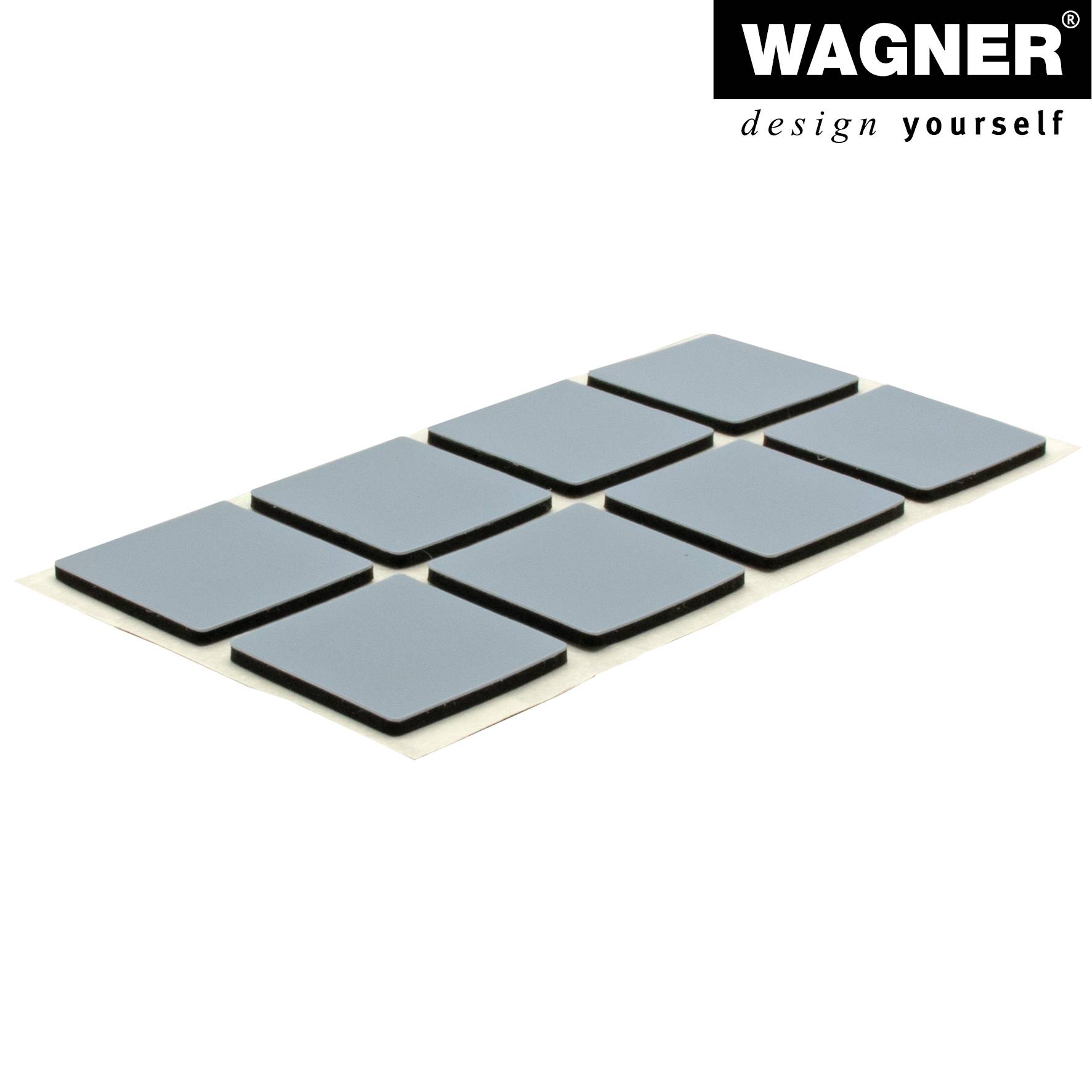 WAGNER PTFE Gleiter 16tlg.- 20 x 20 x 1,5 mm, Spezialkunststoff, selbstklebend, grau, als Gleitpad, robust - 16122099-3